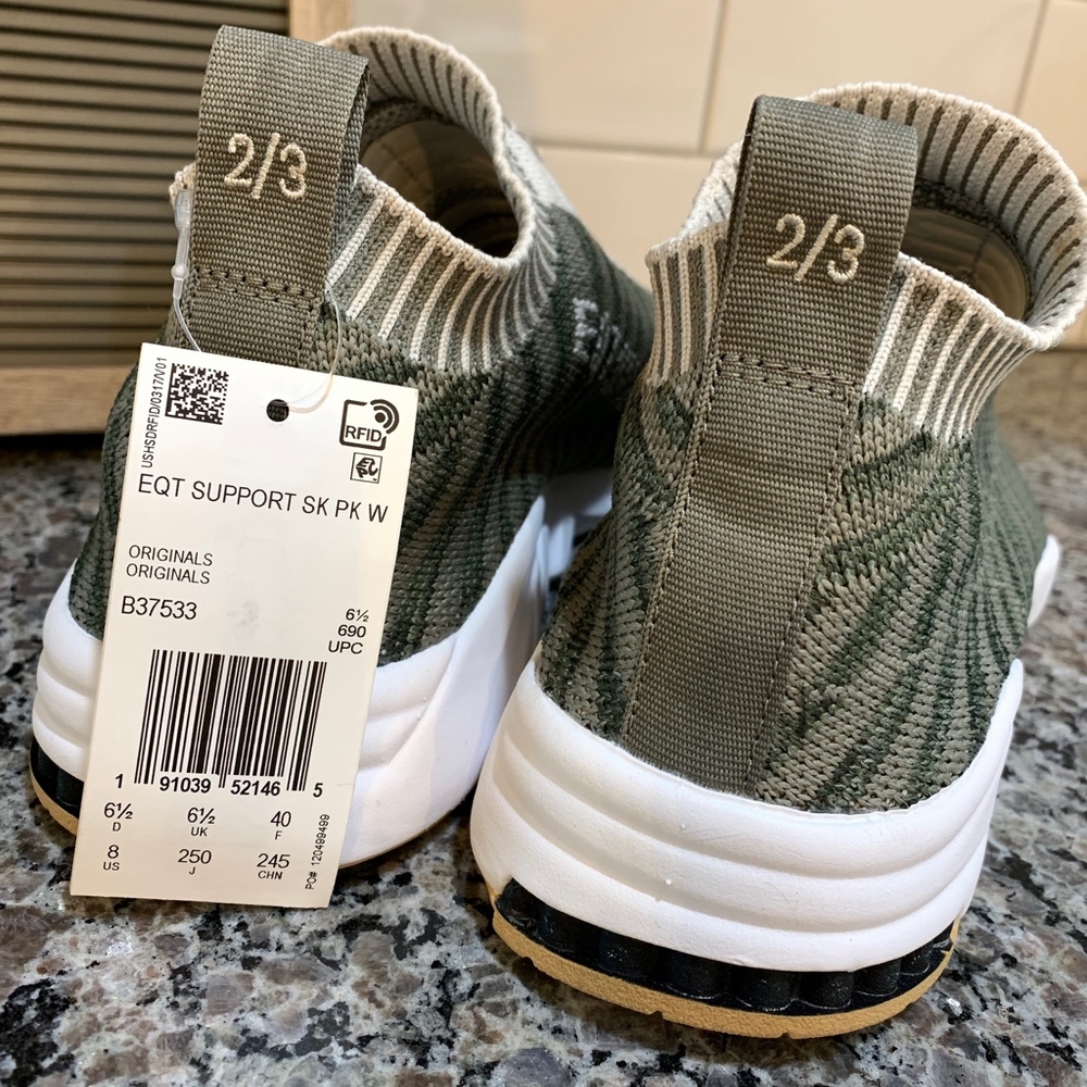 Adidas Women’s EQT Sock Primeknit Cargo-Brown New - Picture 3 of 8